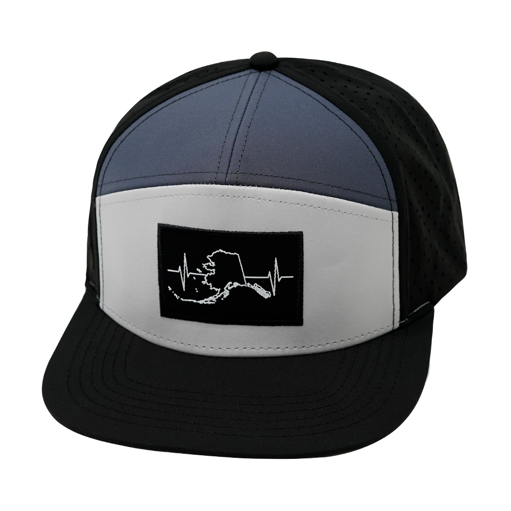 Alaska - 7 Panel - Black / Gray / Charcoal - Laser Mesh (Unisex)
