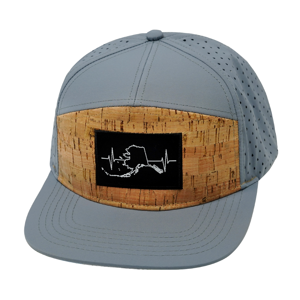 Alaska - 7 Panel - Cork - Gray Blue - Laser Mesh (Unisex)