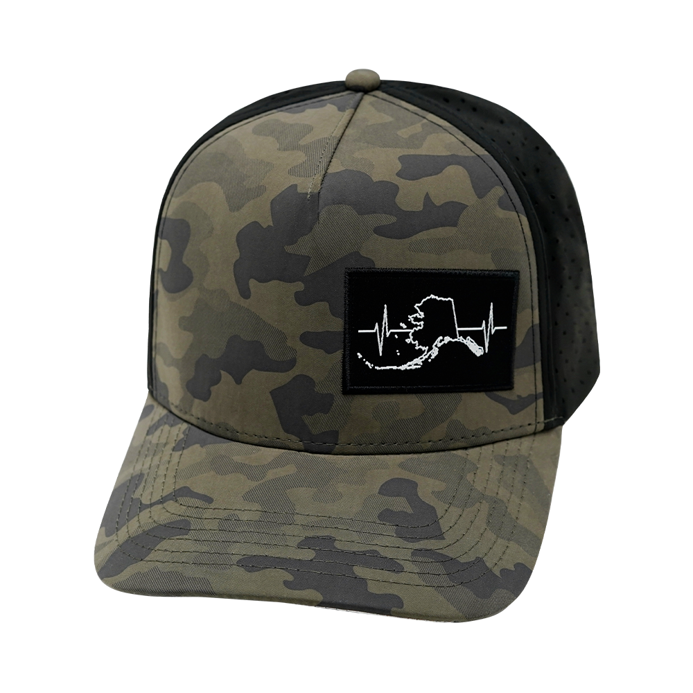 Alaska - 5 Panel - Structured - Charcoal Camo / Black - Laser Mesh(Unisex)