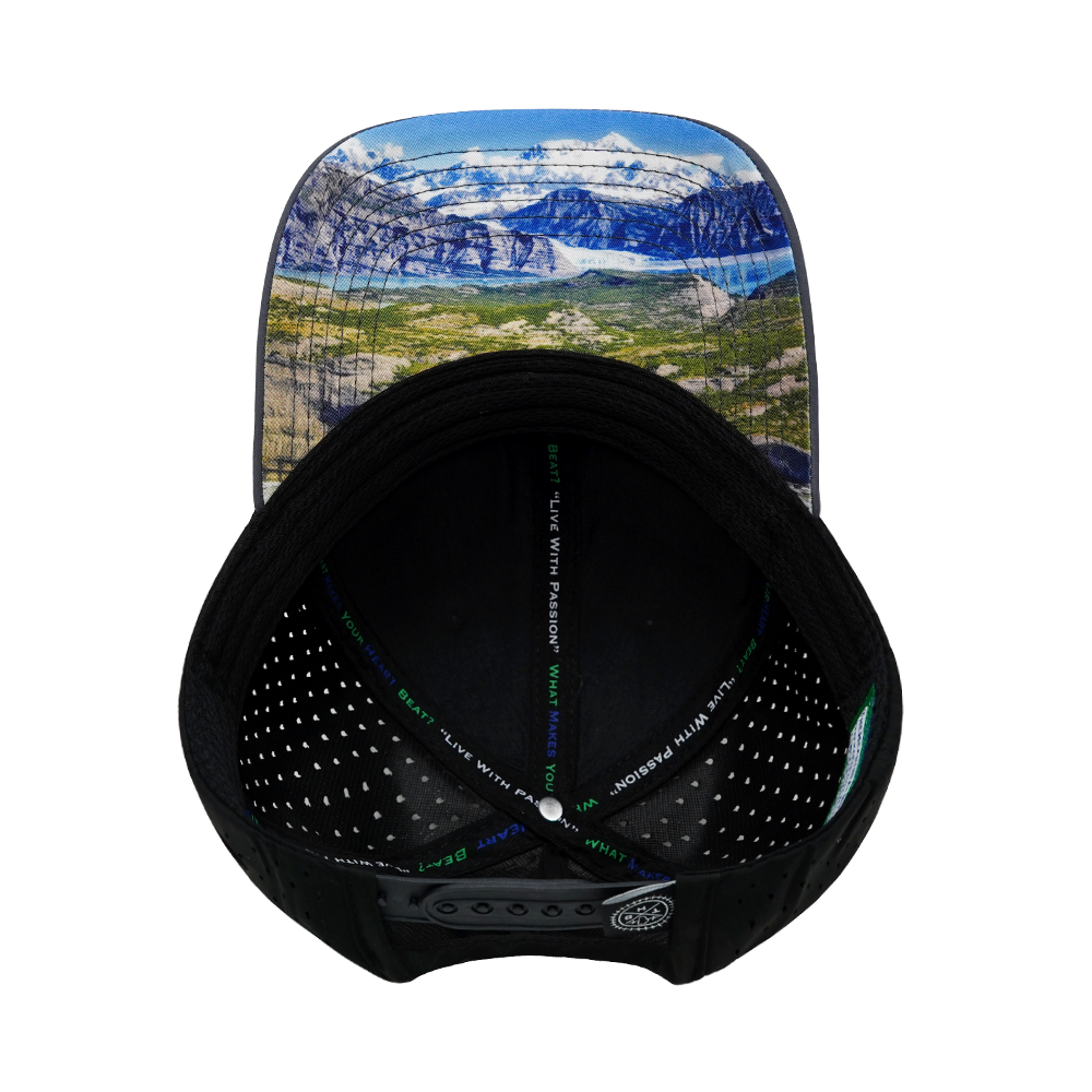 Alaska - 6 Panel - Shallow Fit - Pony Tail - Charcoal / Black - Laser Mesh (Unisex)