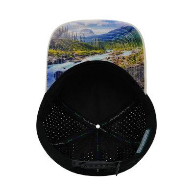 Mountains - 5 Panel - Structured - Corduroy - Cream / Black - Laser Mesh (Unisex)