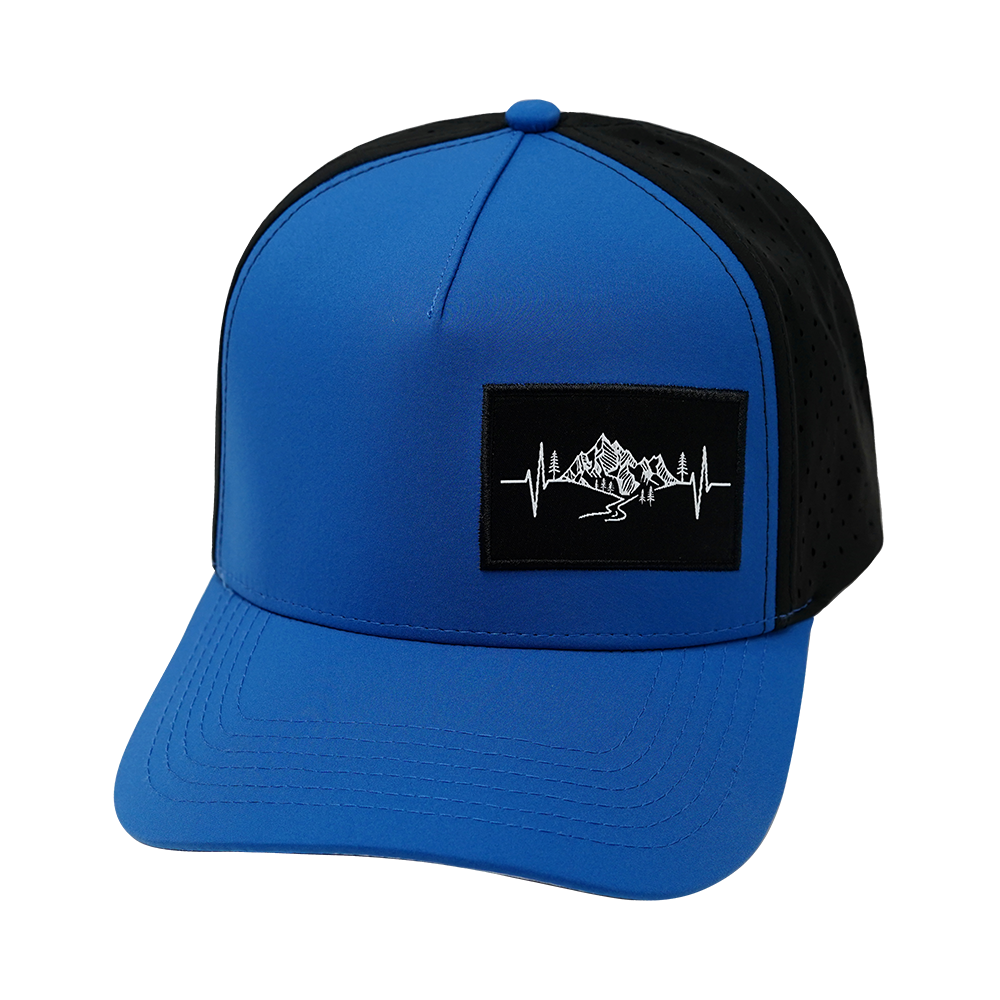 Mountains - 5 Panel - Structured - Royal Blue / Black - Laser Mesh (Unisex)