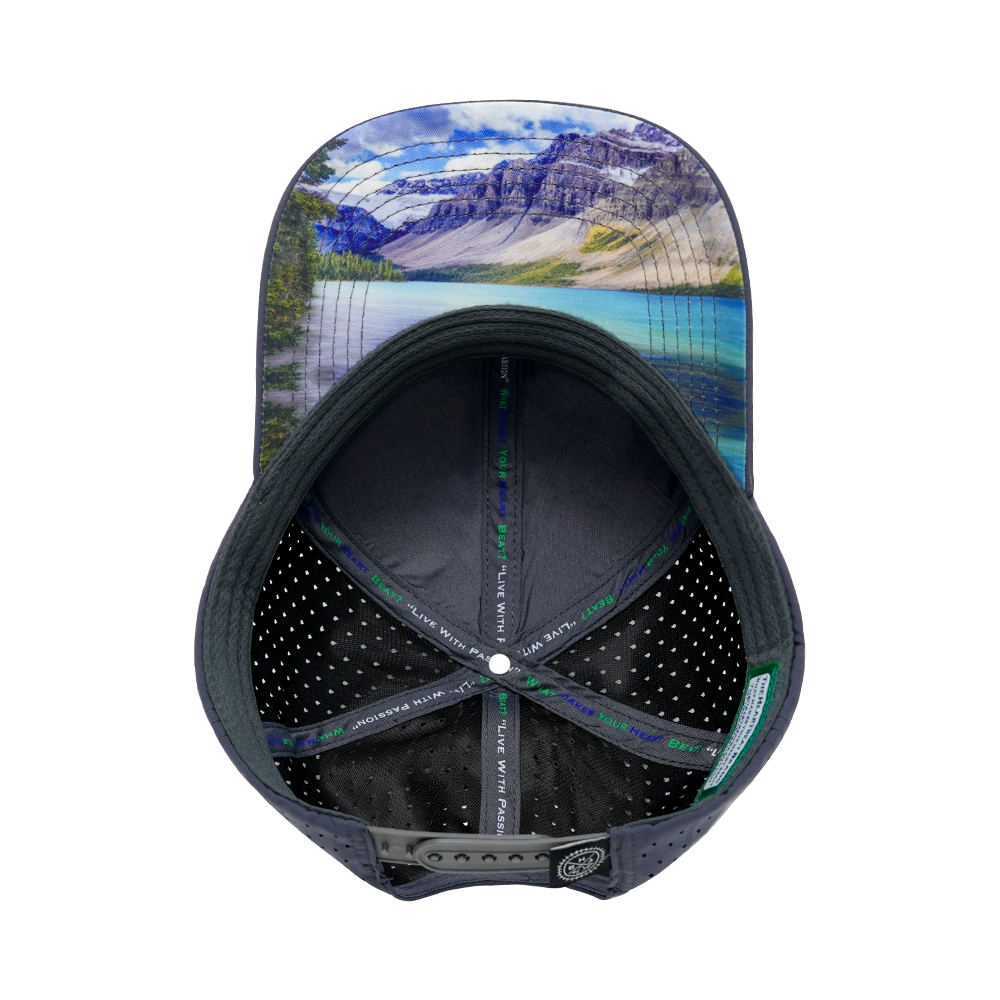 Mountains - 6 Panel - Cork - Charcoal - Laser Mesh (Unisex)