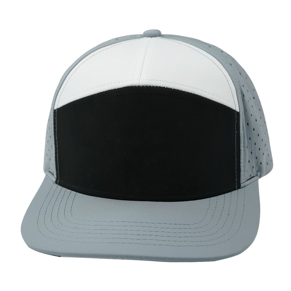 Blank - 7 Panel - Gray / Black / White (Unisex) - Laser Mesh