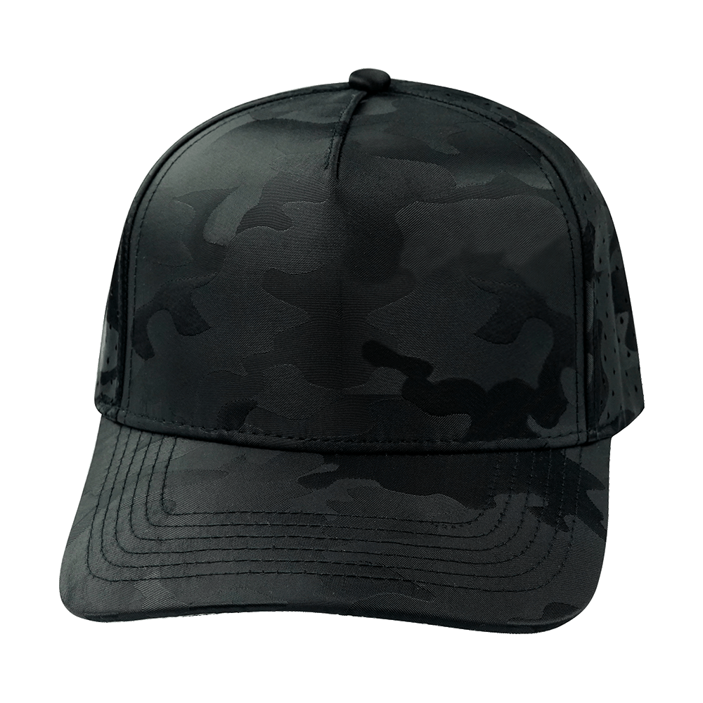Blank - 5 Panel - Structured - Black Camo (Unisex) - Laser Mesh