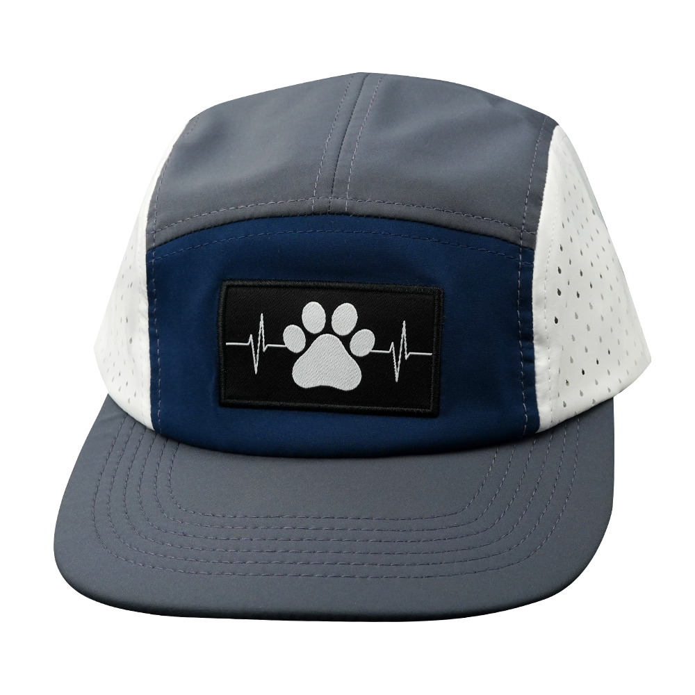 Dog - 5 Panel - Sporty - Unstructured - Charcoal / Navy / White - Laser Mesh (Unisex)