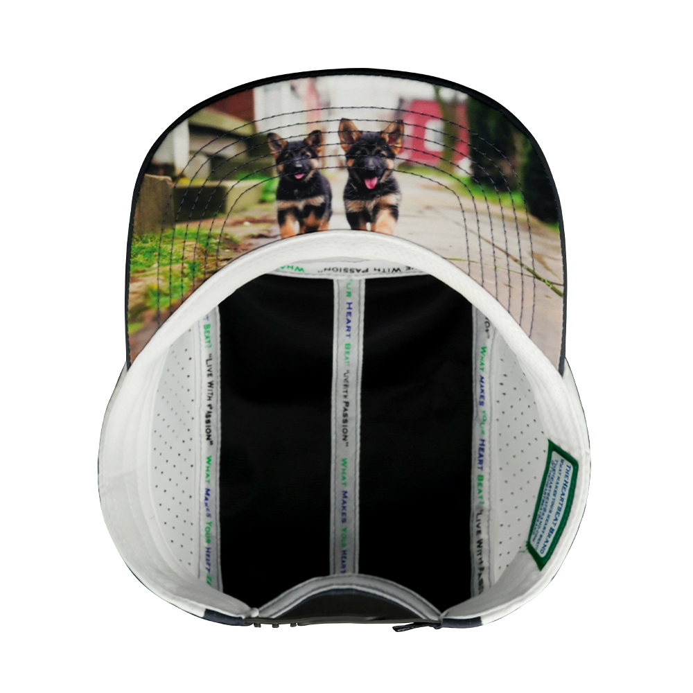 Dog - 5 Panel - Sporty - Unstructured - Charcoal / Navy / White - Laser Mesh (Unisex)