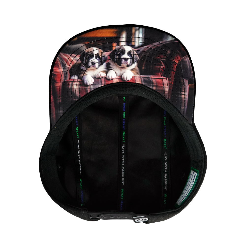 Dog - 5 Panel - Unstructured - Corduroy - Black / Gray - Fabric Back (Unisex)
