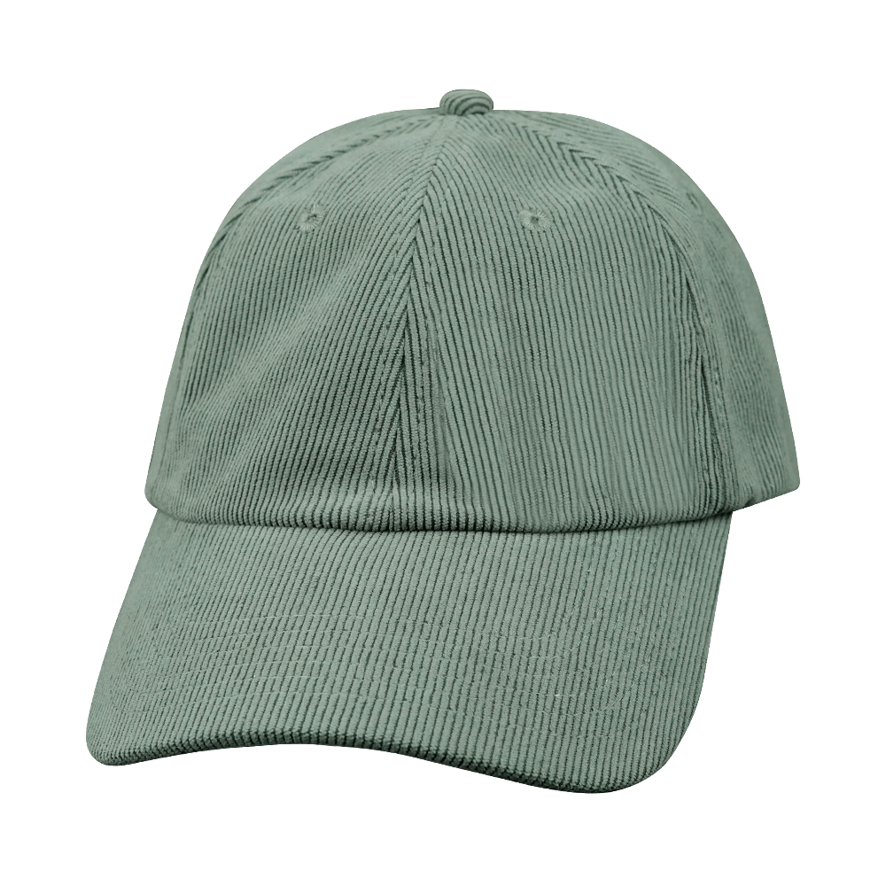 Blank - 6 Panel - Unstructured - Corduroy - Charcoal (Unisex) - Fabric Back