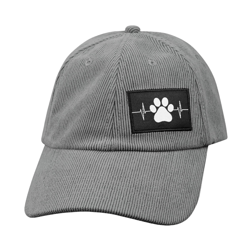 Dog - 6 Panel - Unstructured - Corduroy - Charcoal - Fabric Back (Unisex)