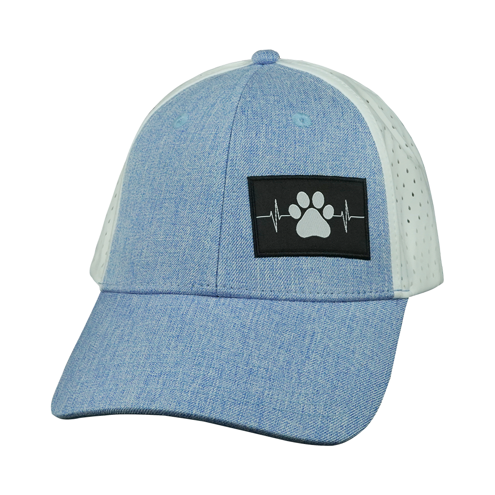 Dog - 6 Panel - Shallow Fit - Pony Tail - Light Blue / White - Laser Mesh (Unisex)