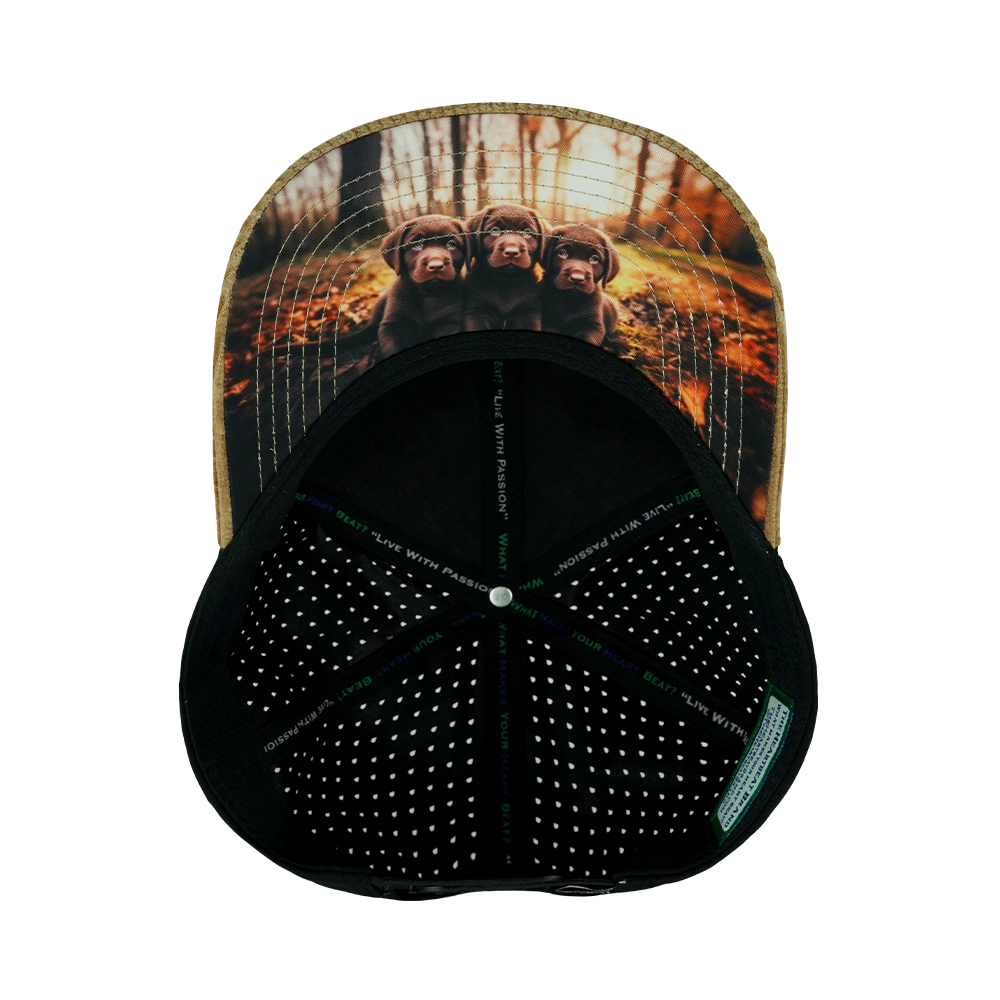 Dog - 6 Panel - Corduroy - Tan / Black - Laser Mesh (Unisex)