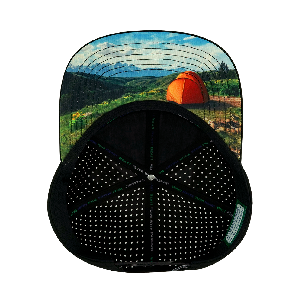 Camping - 7 Panel - Black / Sage - Laser Mesh (Unisex)