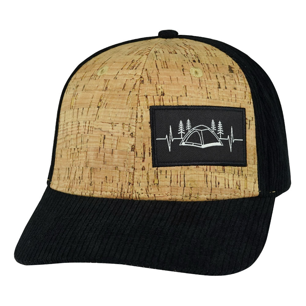 Camping - 6 Panel - Cork - Corduroy - Black - Laser Mesh (Unisex)