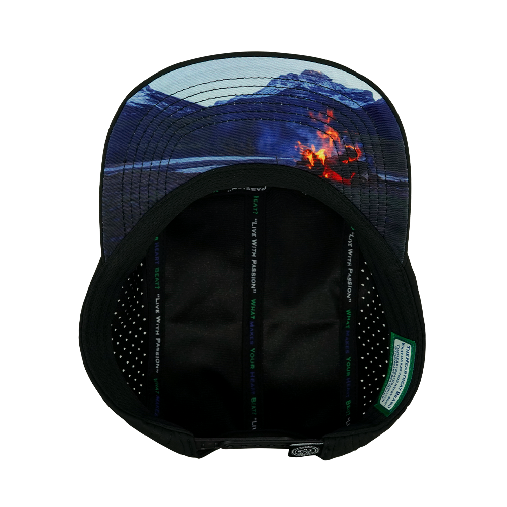 Camping - 5 Panel - Sporty - Unstructured - Black / Green Camo - Laser Mesh(Unisex)