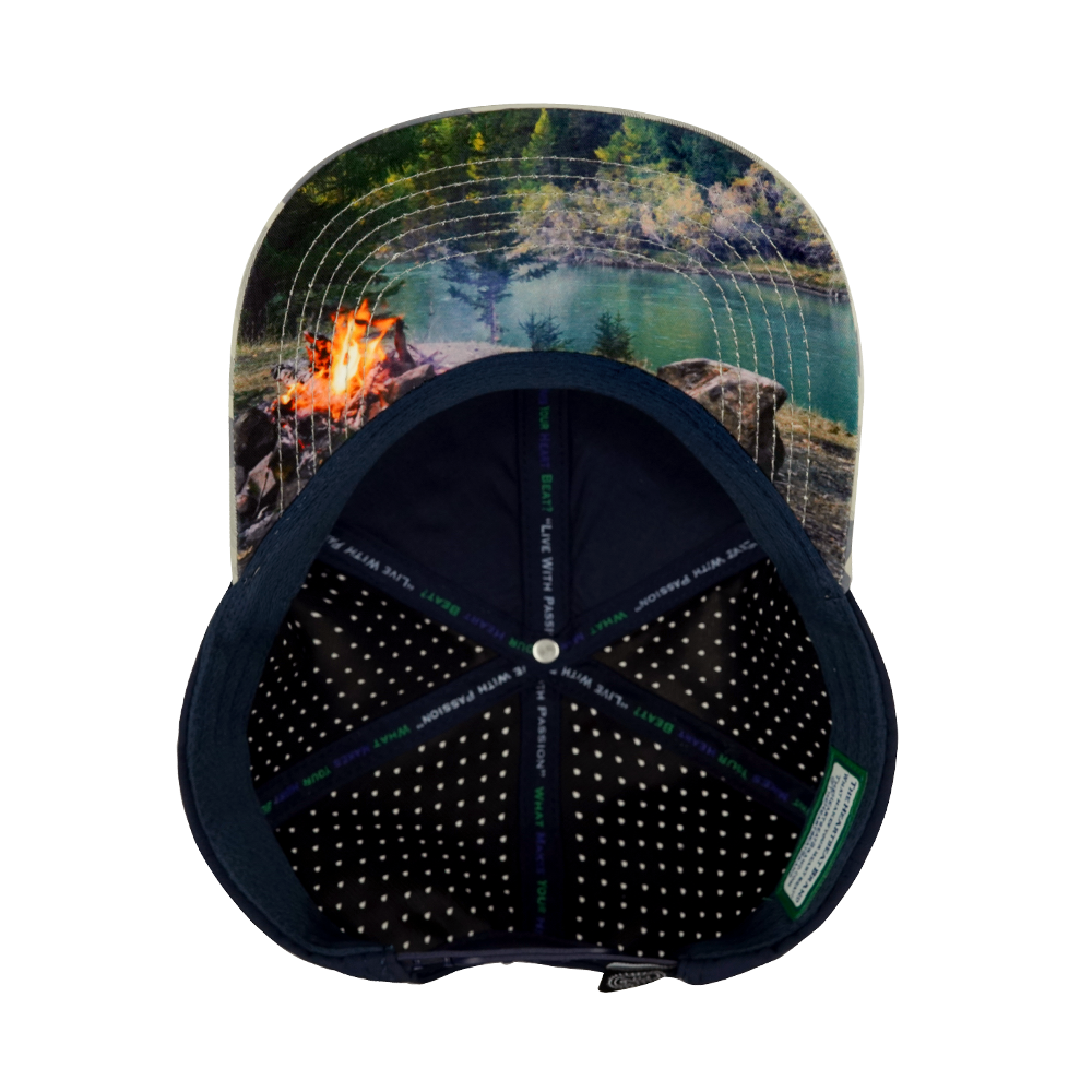 Camping - 6 Panel - Soft Gray Camo / Navy - Laser Mesh (Unisex)