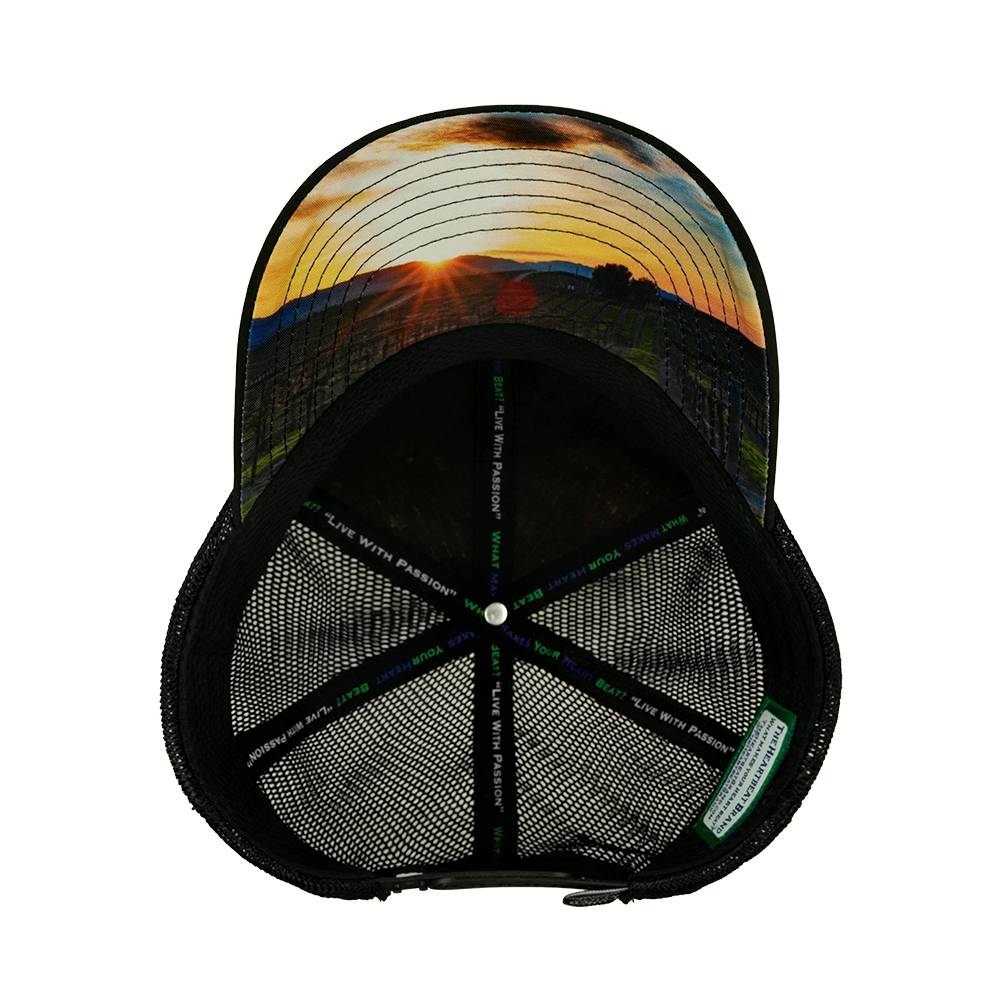 Wine - 6 Panel - Unstructured - Cork - Black Soft Trucker Mesh (Unisex)