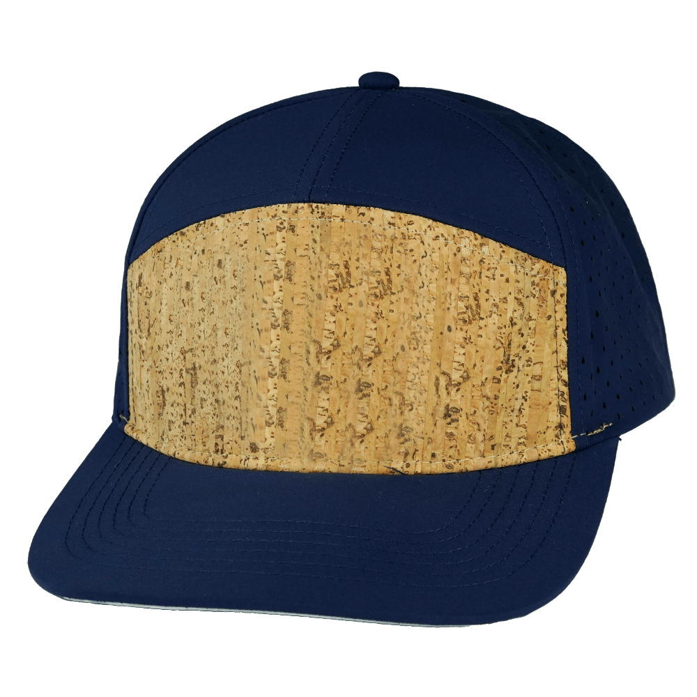 Blank - 7 Panel - Cork - Navy (Unisex) - Laser Mesh