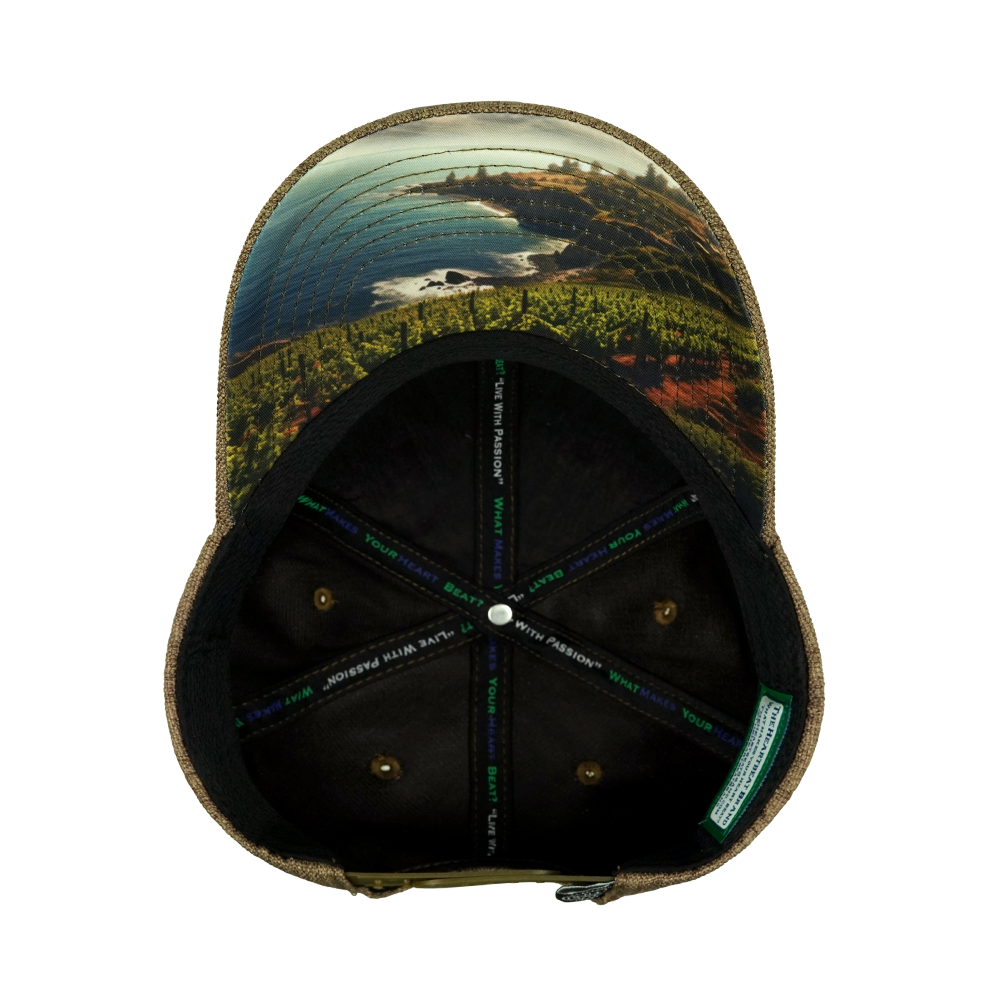 Wine - 6 Panel - Shallow Fit - Cork - Light Brown Hemp - Fabric Back (Unisex)