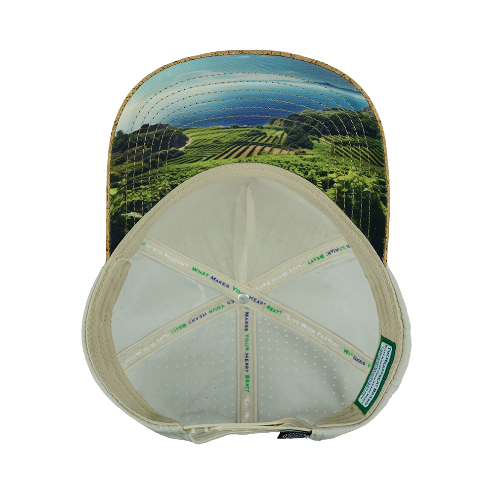 Wine - 5 Panel - Structured - Cork - Gray - Laser Mesh (Unisex)