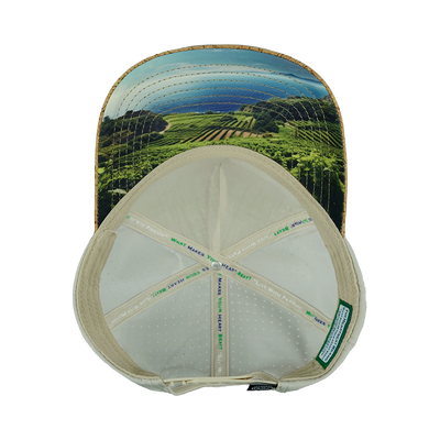 Wine - 5 Panel - Structured - Cork - Gray - Laser Mesh (Unisex)
