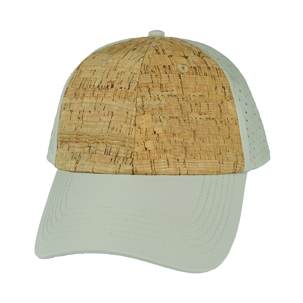 Blank - 6 Panel - Unstructured - Cork - Gray (Unisex) - Laser Mesh