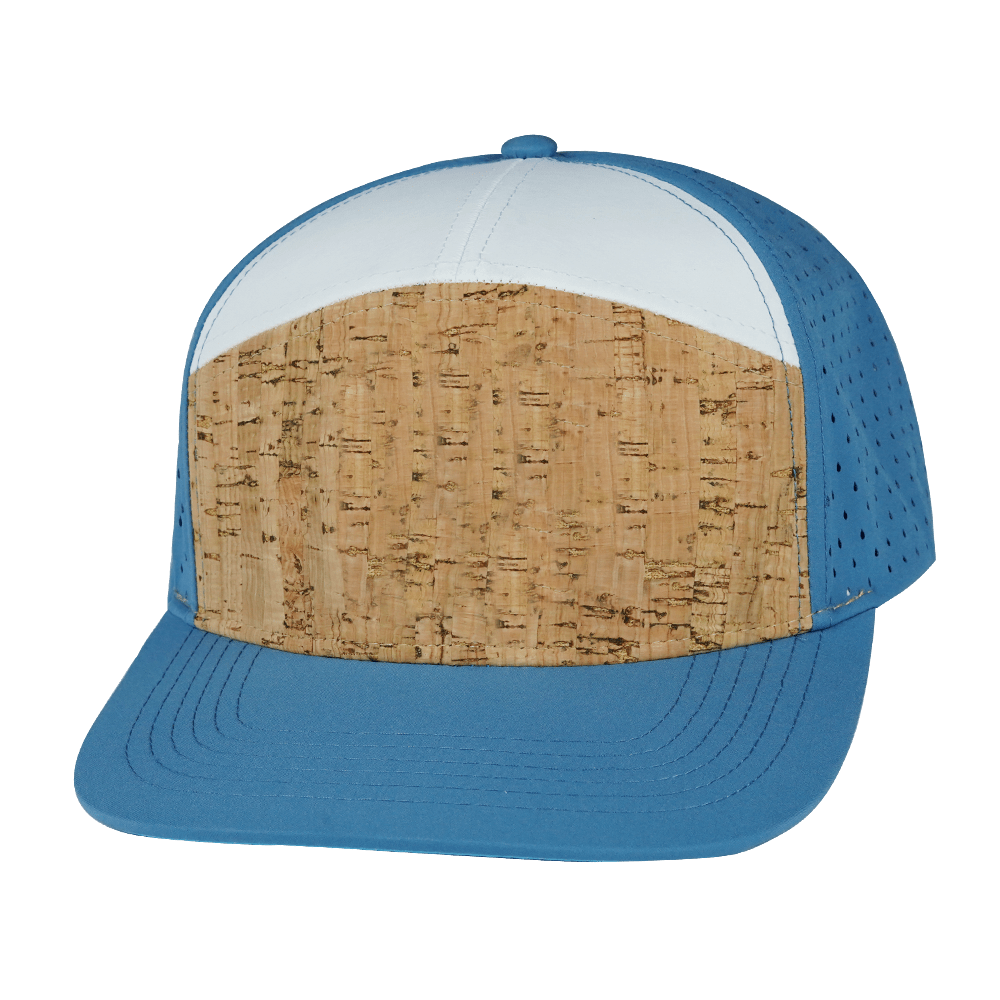 Blank - 7 Panel - Cork - Blue / White (Unisex) - Laser Mesh