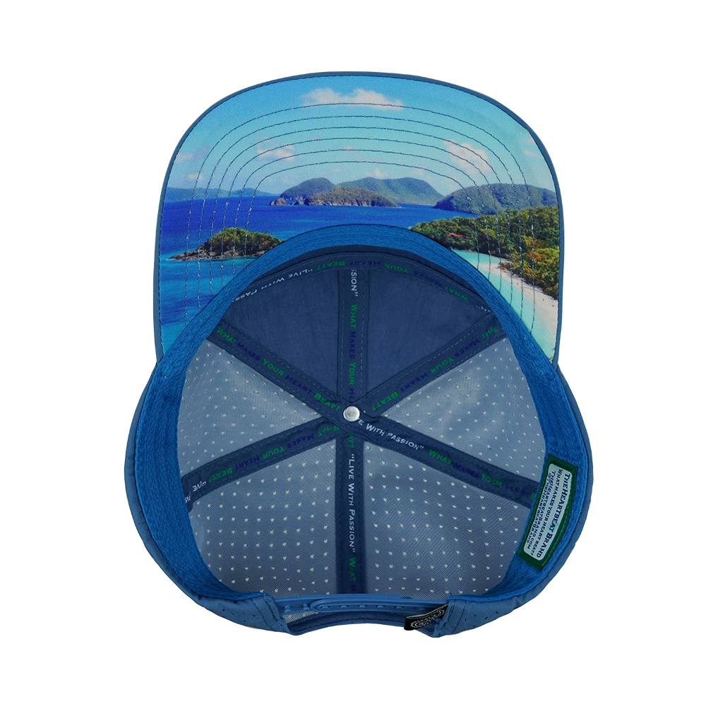 Beach - 7 Panel - Cork - Blue / White - Laser Mesh (Unisex)