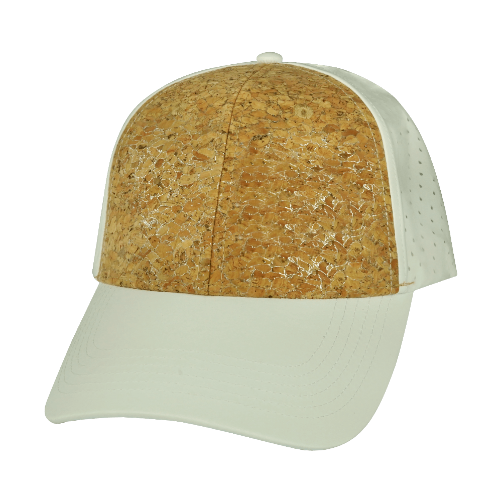 Blank - 6 Panel - Shallow Fit - Pony Tail - Cork - White (Unisex) - Laser Mesh
