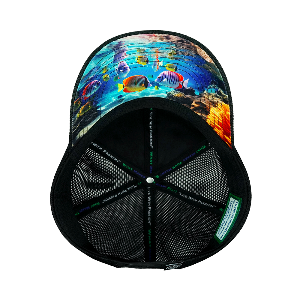 Beach - 6 Panel - Unstructured - Black Hemp / Black - Soft Trucker Mesh (Unisex)