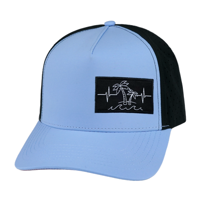 Beach - 5 Panel - Structured - Light Blue / Black - Laser Mesh (Unisex)
