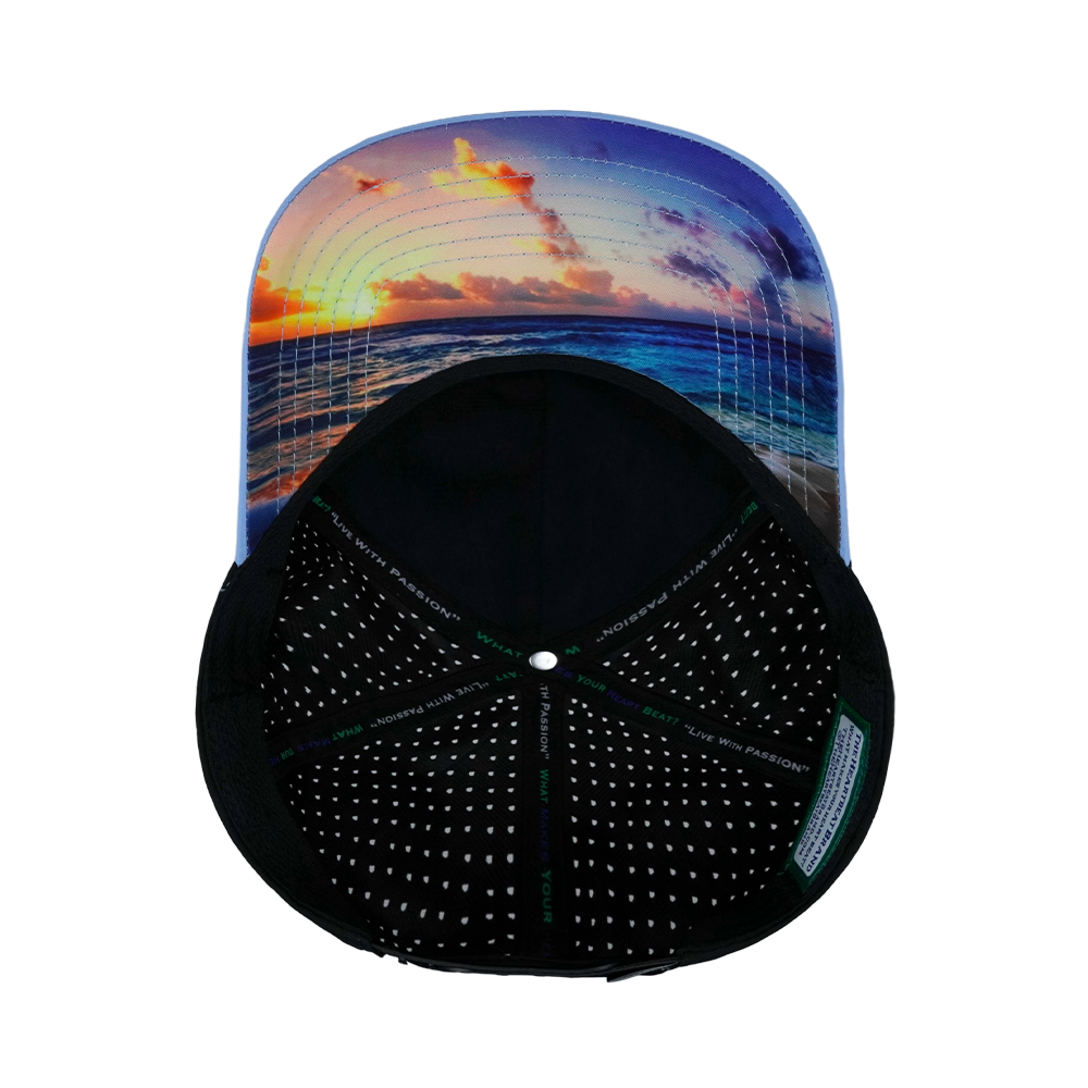 Beach - 5 Panel - Structured - Light Blue / Black - Laser Mesh (Unisex)