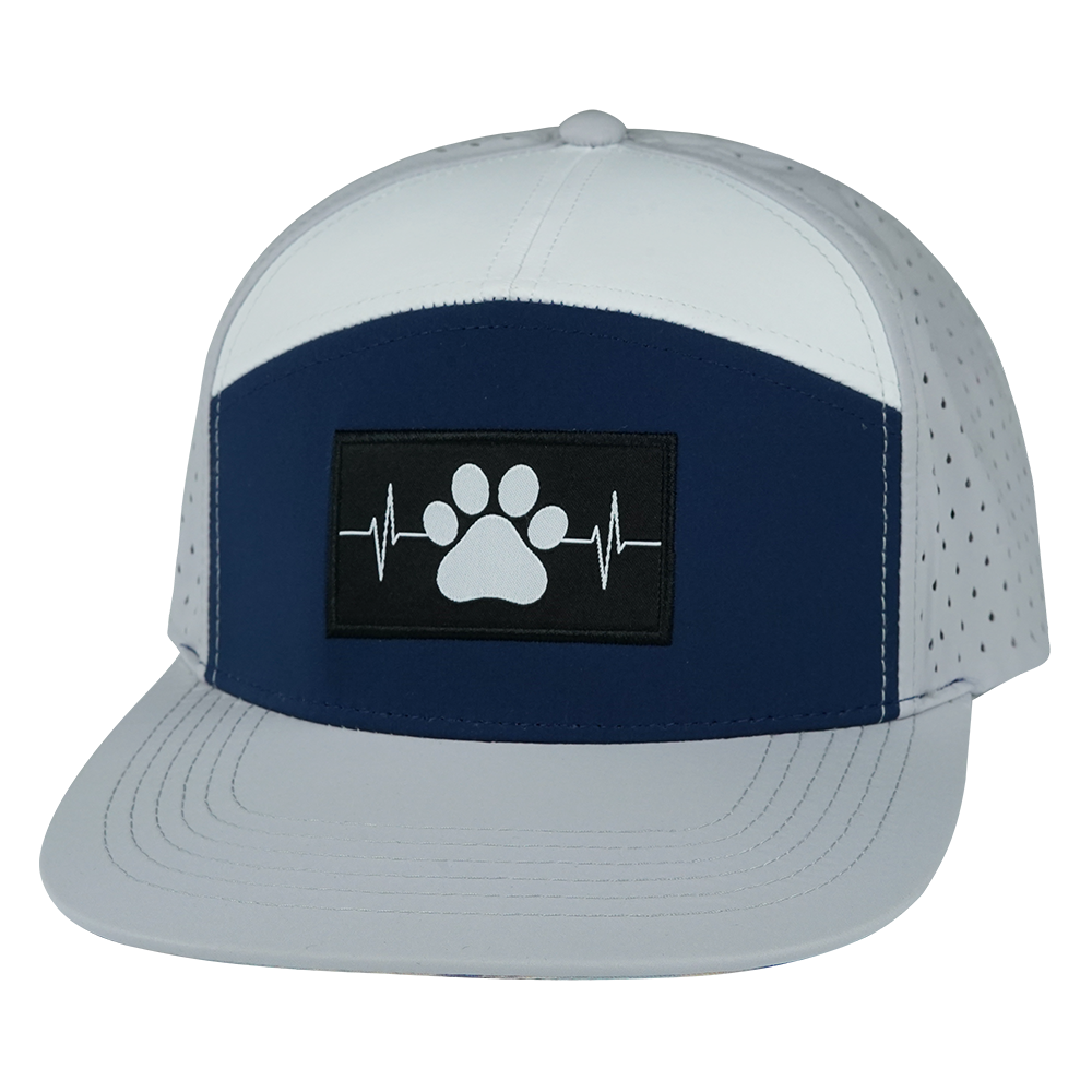 Dog - 7 Panel - Gray / Navy / White - Laser Mesh (Unisex)