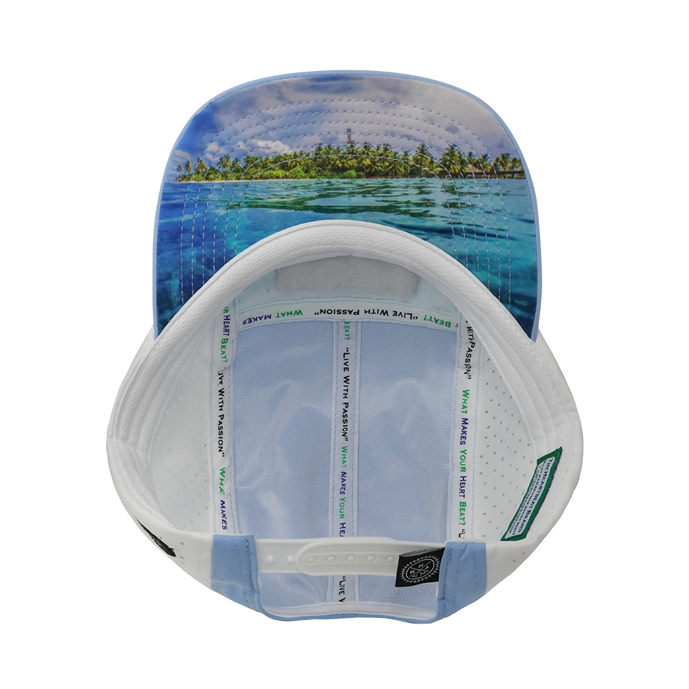 Beach - 5 Panel - Sporty - Unstructured - Baby Blue / Mint / White - Laser Mesh (Unisex)