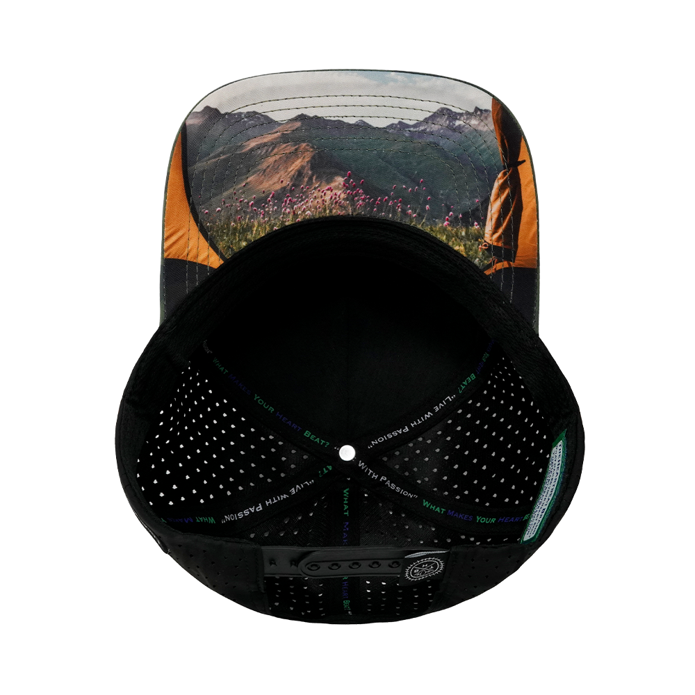 Camping - 5 Panel - Structured - Teal Camo / Black - Laser Mesh (Unisex)