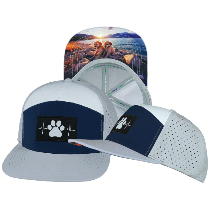 Dog - 7 Panel - Gray / Navy / White - Laser Mesh (Unisex)