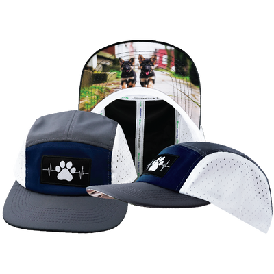 Dog - 5 Panel - Sporty - Unstructured - Charcoal / Navy / White - Laser Mesh (Unisex)