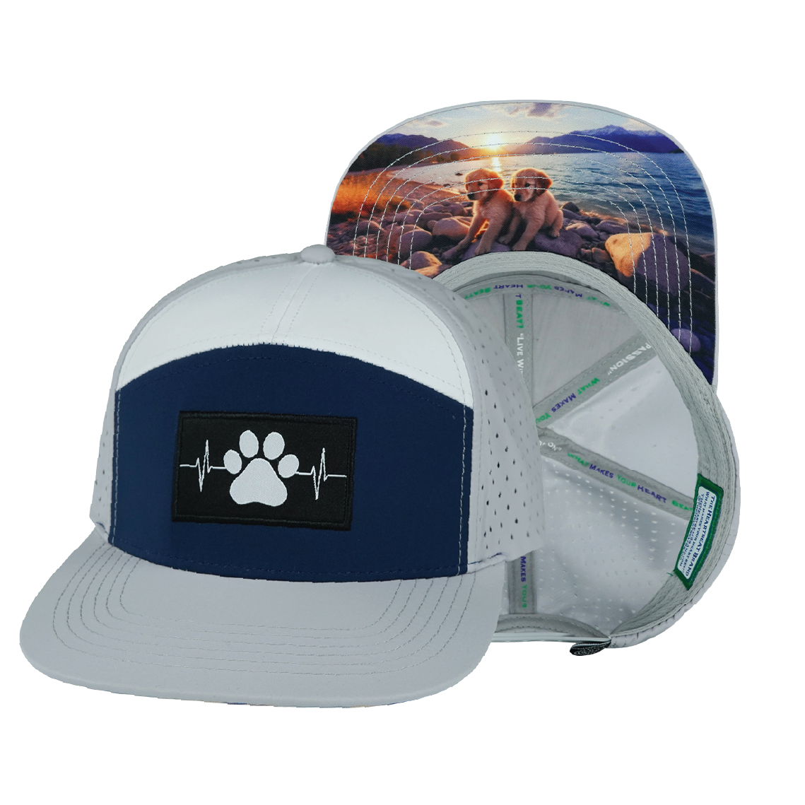 Dog - 7 Panel - Gray / Navy / White - Laser Mesh (Unisex)