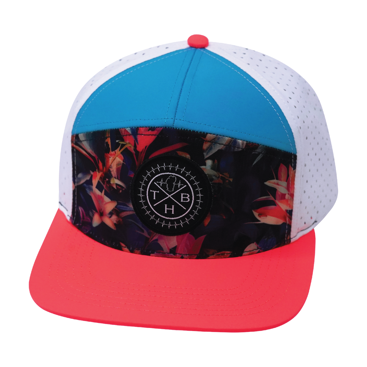 THB - 7 Panel - Electric Eden - Neon Peach / Neon Blue / White - Laser Mesh (Unisex)