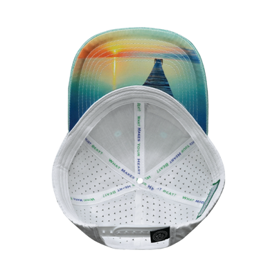 Fishing - 6 Panel - Shallow Fit - Pony Tail - Teal / White - Laser Mesh (Unisex)