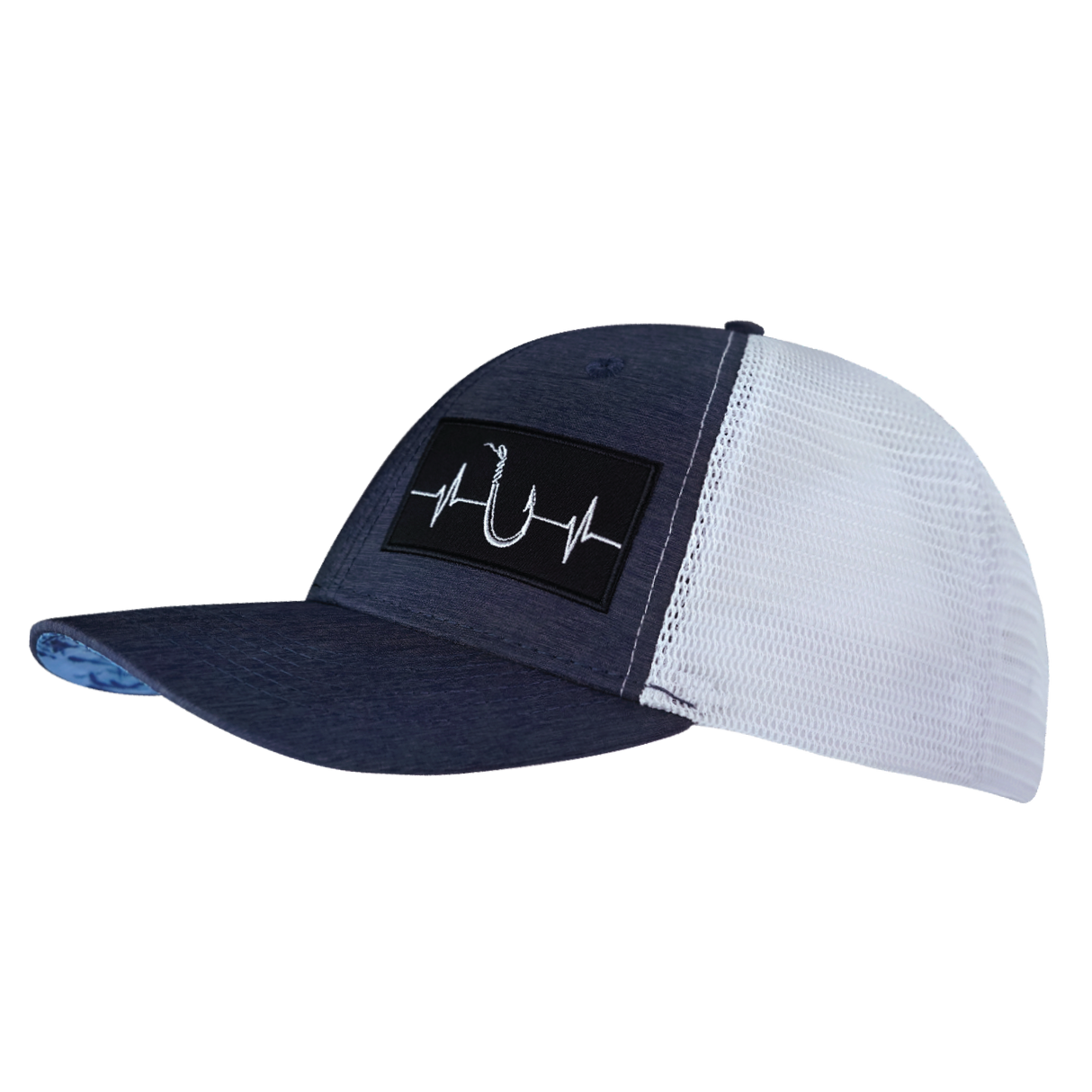 Fishing - 6 Panel - Shallow Fit - Ocean Blue / White - Trucker Mesh (Unisex)