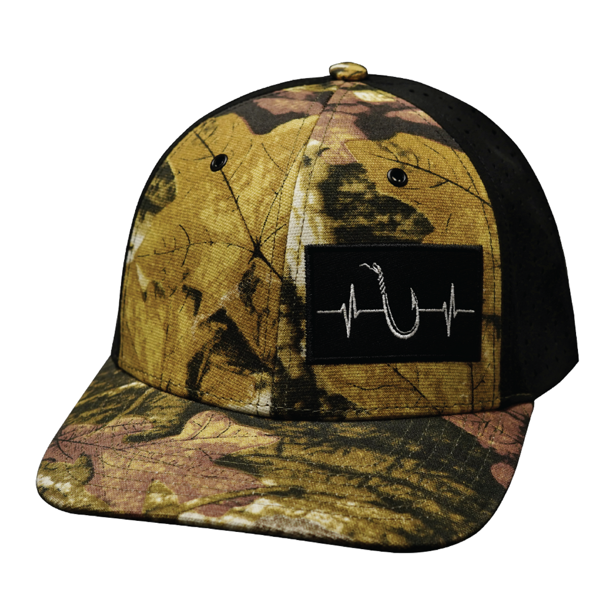 Fishing - 6 Panel - Maple Leaf Camo / Black - Laser Mesh (Unisex)