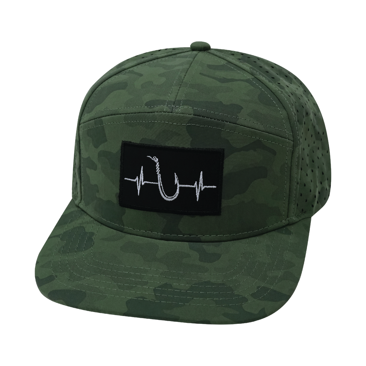 Fishing - 7 Panel - Soft Teal Camo - Laser Mesh (Unisex)