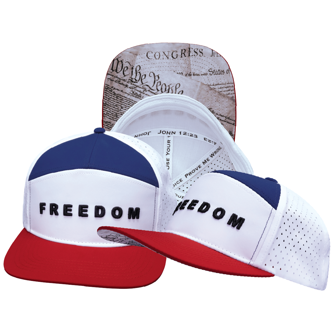 FREEDOM Hat - Flat Bill - Dark Red / White / Navy
