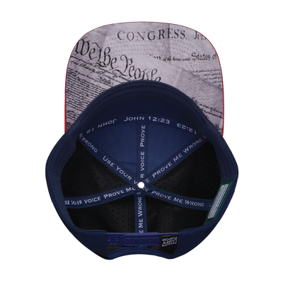 FREEDOM Hat - Flat Bill - Dark Red / White / Navy - Laser Mesh