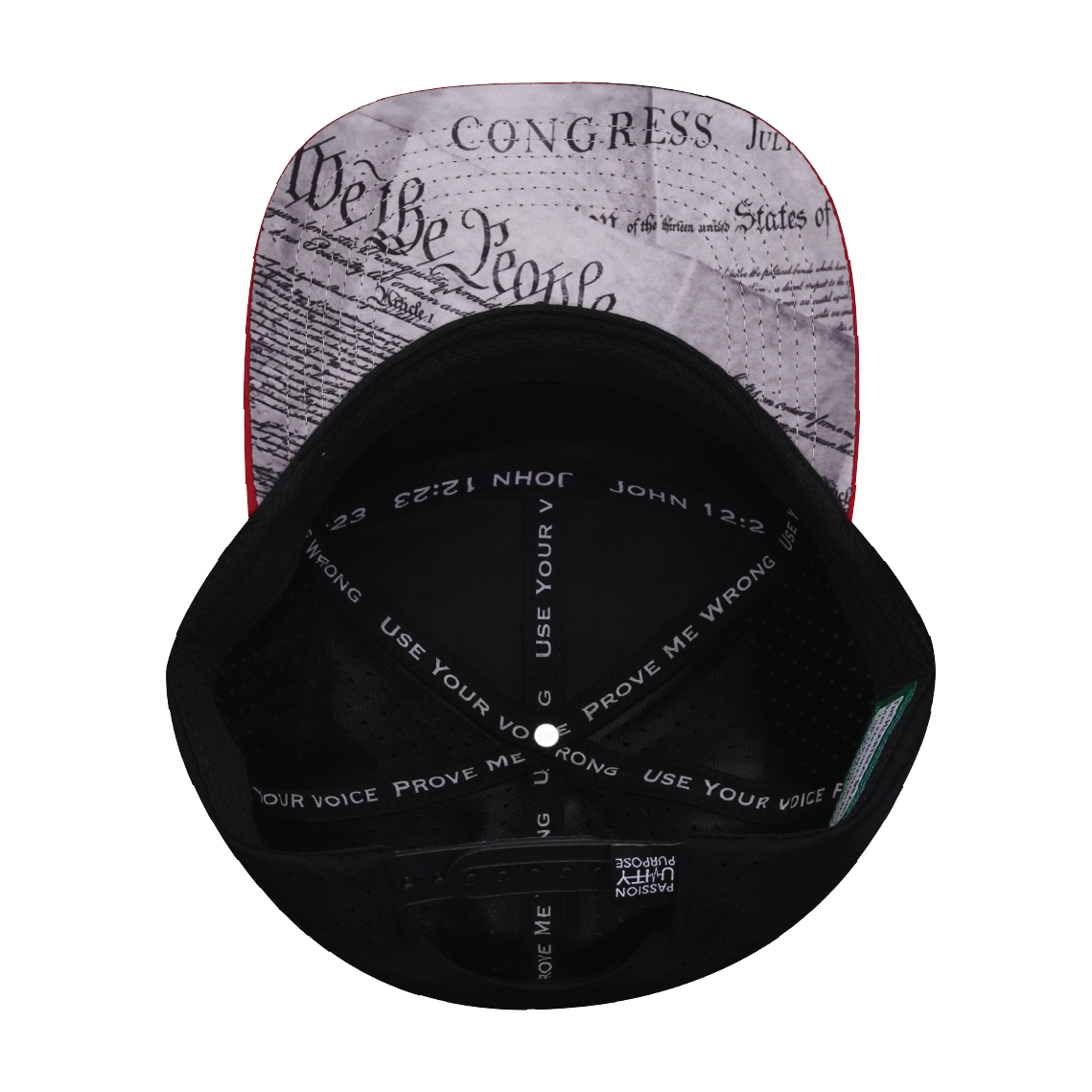 FREEDOM Hat - Flat Bill - Dark Red / White / Navy / Black - Laser Mesh