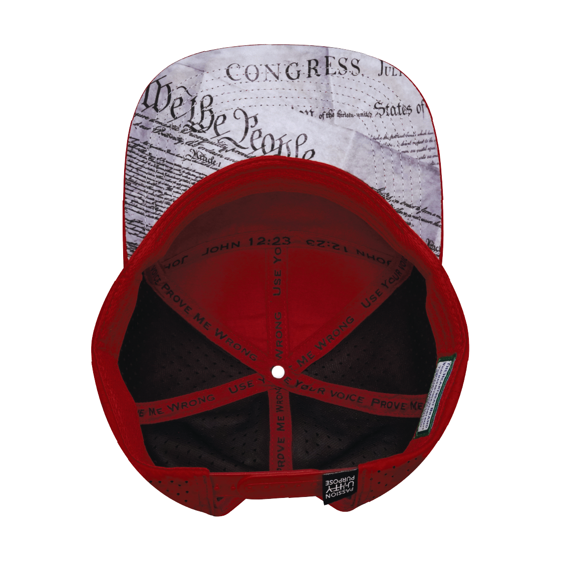 FREEDOM Hat - Flat Bill - Red / White - Laser Mesh