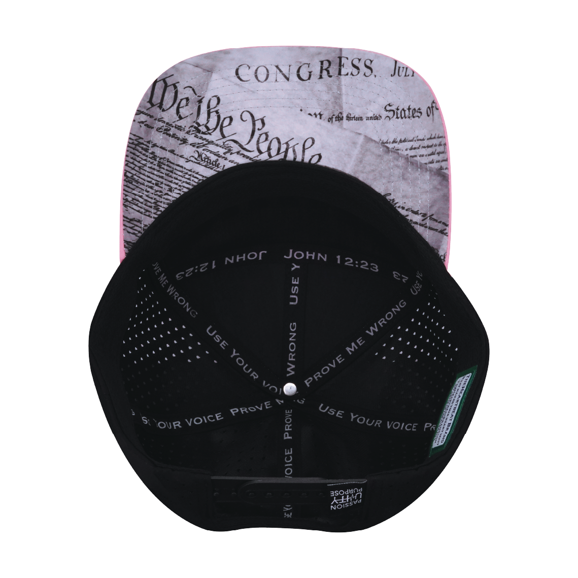 FREEDOM Hat - Flat Bill - Light Pink / White / Blue / Black - Laser Mesh