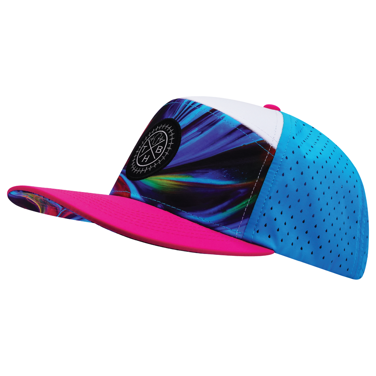 **YOUTH** THB - 7 Panel - Feather Glow - Neon Pink / White / Neon Blue - Laser Mesh (Unisex)