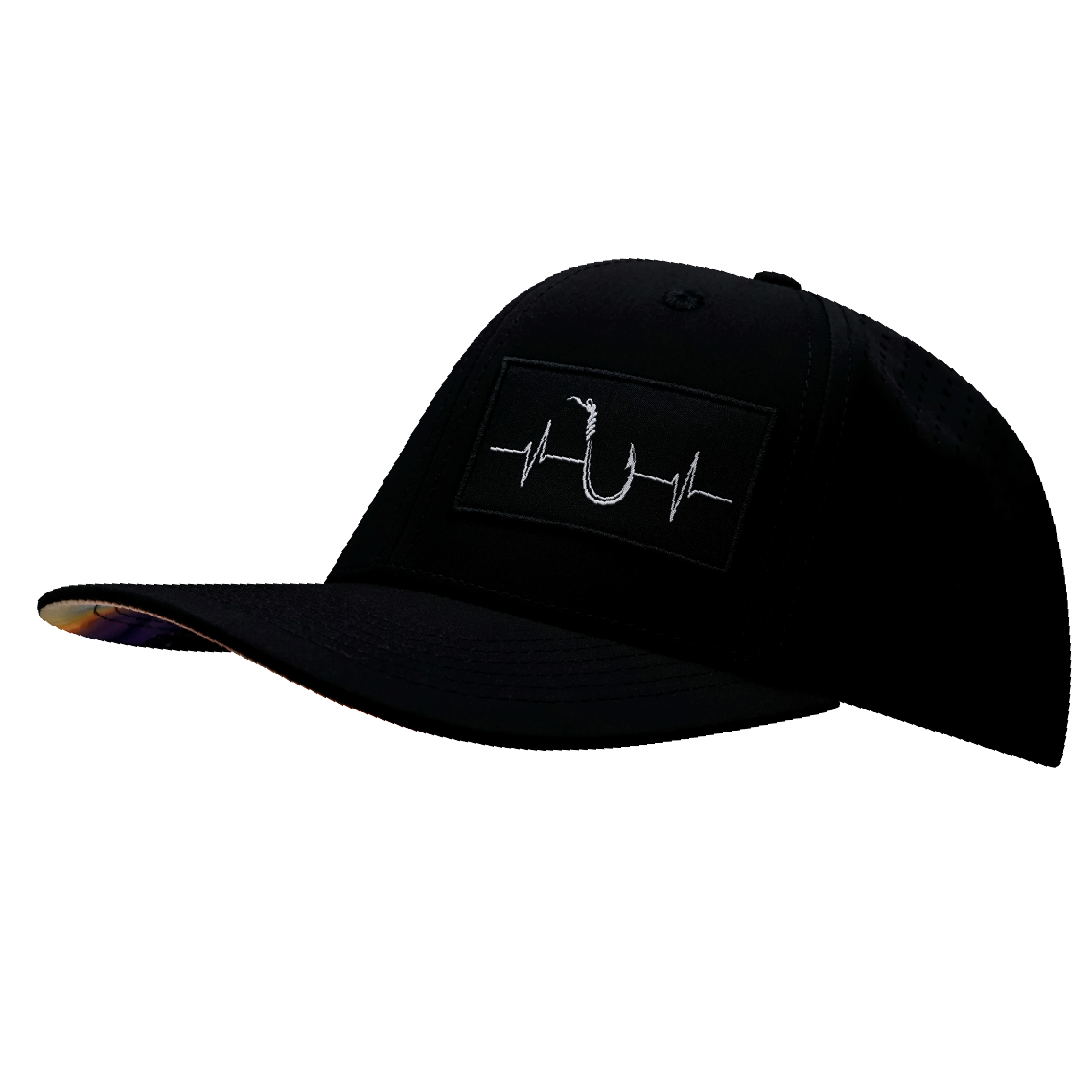 Fishing - 6 Panel - Black - Laser Mesh (Unisex)